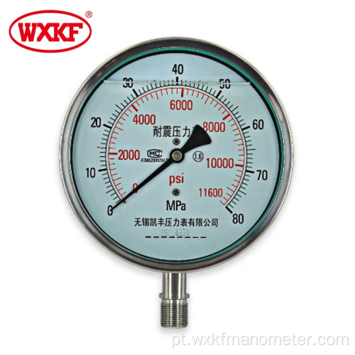 150 mm Vários medidores de pressão de diafragma de faixa de medição